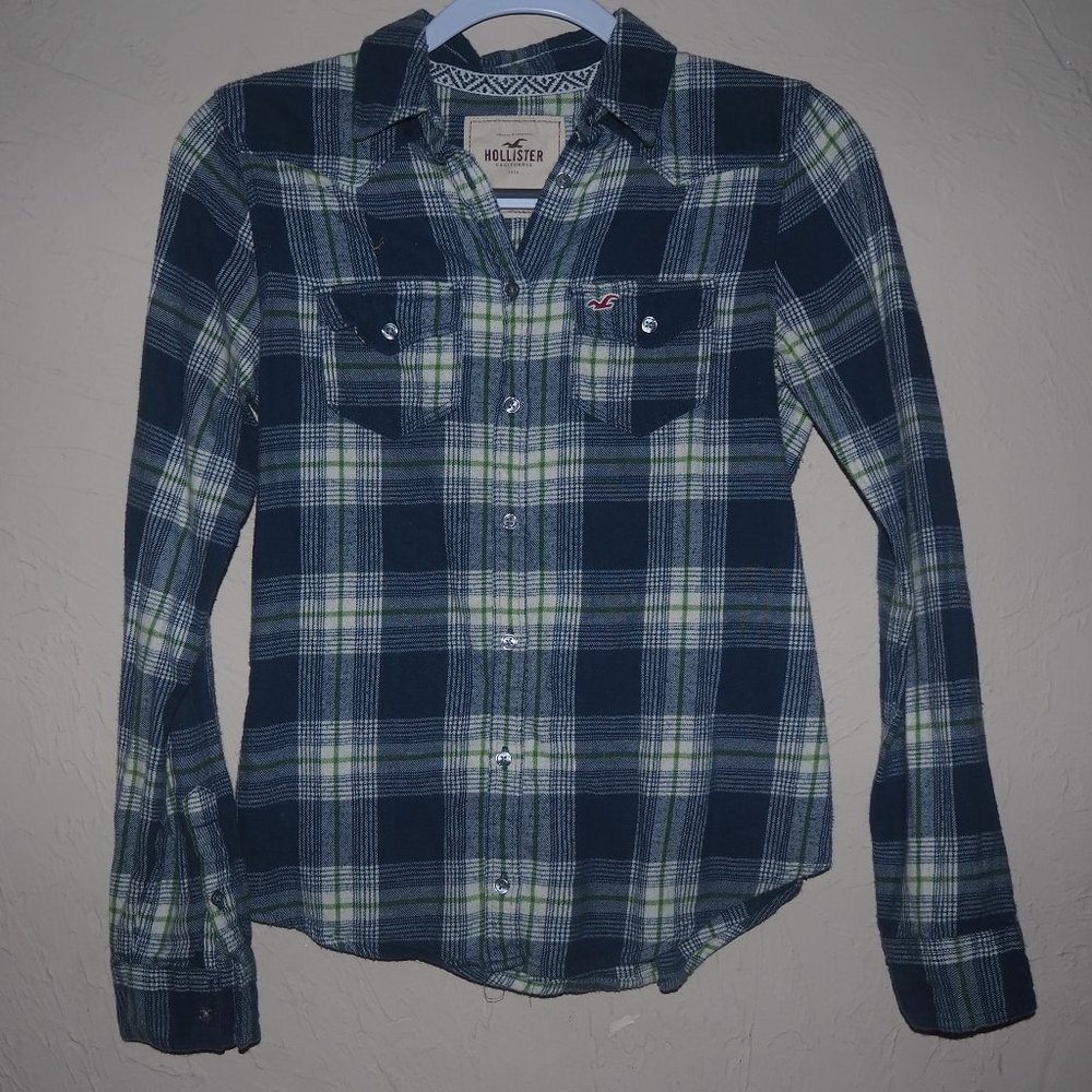 Holllister plaid pearl snap shirt fitted cinched